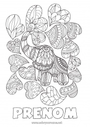 Coloriage gratuit Coeur Mandala élephant Animal Animaux de la ferme Animaux sauvages d'Afrique