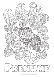 Desen liber de colorat Inimă Mandala Elefant Animal Animale de fermă Animale sălbatice din Africa