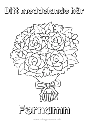 Gratis färgläggning Blommor Grattis på födelsedagen