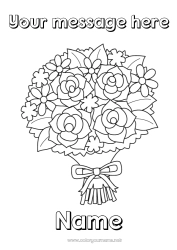 Free coloring Flowers Happy feast day !