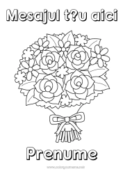 Desen liber de colorat Flori La mulți ani!