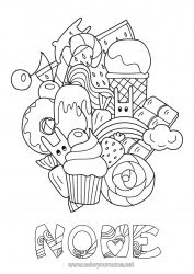 Disegno gratuito Carino Kawaii Cibo Dolci, zuccherini