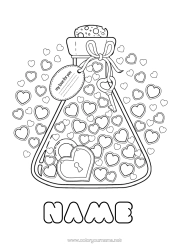 Free colouring Heart I love you. Valentine's Day
