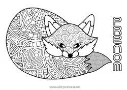 Coloriage gratuit Mandala Renard Animal Animaux de la forêt