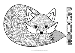 Desen liber de colorat Mandala Vulpe Animal Animale din pădure
