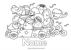 Disegno gratuito Kawaii Veicoli Auto Auto, van e camper