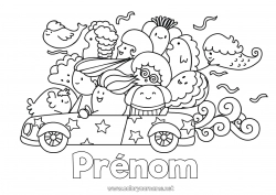 Dessin gratuit Kawaii Véhicules Voiture Voitures, vans et camping-cars