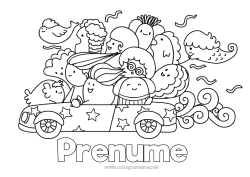 Pagină de colorat gratuită Drăguț Vehicule Mașină Mașini, furgonete și autorulote