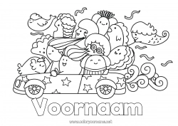 Gratis kleurplaat Kawaii Voertuigen Auto Auto's, busjes en campers