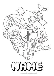Colouring to customise Cute Music Music Day Piano Musical Instruments