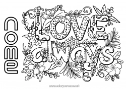 Disegno gratuito Fiori Ti amo San Valentino 