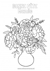 Coloriage enfant Fleurs Maman Mamie Bonne fête