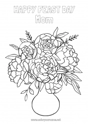 Child coloring page Flowers Mum Grandma Happy feast day !