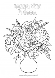 Coloriage gratuit Fleurs Maman Mamie Bonne fête