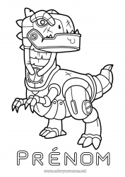 Coloriage à personnaliser Robot Dinosaures