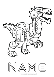 Free colouring Robot Dinosaurs Animal