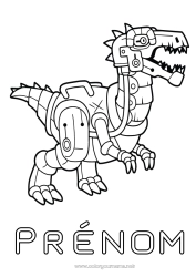 Coloriage gratuit Robot Dinosaures Animal