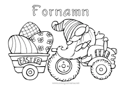Gratis färgläggning Fordon Gnom. Påskägg Traktor Gårdsfordon Bonde Gårdsyrken
