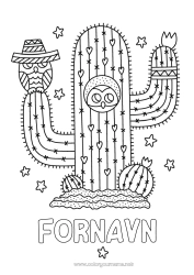 Gratis farvelægning Kawaii Kaktus
