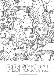 Coloriage gratuit Mignon Kawaii Nourriture Gourmandises, sucreries Glace