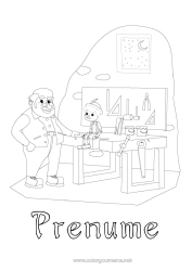 Pagină de colorat gratuită Pinocchio Poveste cu zâne