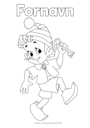 Farvelægningssiden tilpasning Farvelægningsnisser Leprechaun Pinocchio Eventyr