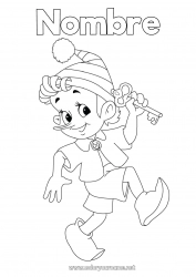 Colorear para personalizar Dibujos de Elfos para colorear Leprechaun Pinocho Cuento de hadas