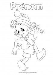 Dessin gratuit Coloriages lutins Leprechaun Pinocchio Conte de fées