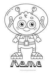 Colouring to customise Space Extraterrestrial Astronaut Exploration Professions