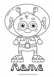 Coloring to customize Space Alien Astronaut Exploration Careers