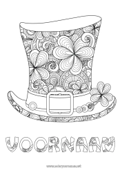 Gratis tekening Mandala Geluk Klaver Ierland Saint Patrick's Day Hoed Keltisch