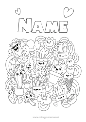 Free colouring Cute Cute Cactus