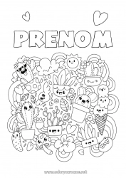 Coloriage gratuit Mignon Kawaii Cactus