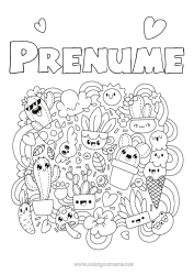 Pagină de colorat personalizată Drăguț Drăguț Cactus