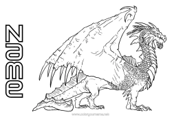 Free colouring Dragon Animal Fantastic Dragons, unicorns, and fantastical creatures