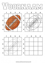 Gratis tekening Sport Activiteiten voor Kinderen Super Bowl Rugby Rugbybal Teamsporten