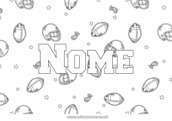 Desenho para personalizar Esporte Super Bowl Rúgbi Bola de rúgbi Nome decorado Sports d'équipe