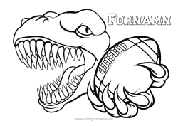 Gratis färgläggning Sport Dinosaurier Djur Super Bowl Rugby Rugbyboll Lagsporter