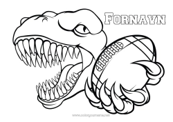 Gratis tegning Sport Dinosaurer Dyr Super Bowl Rugby Rugbyball Lagidrett
