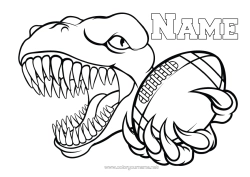 Free colouring Sport Dinosaurs Animal Super Bowl Rugby Rugby ball Team sports
