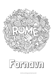 Gratis farvelægning Geografi Italien Rom Komplekse farvelægninger Land