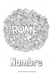 Dibujo libre Geografía Italia Roma Dibujos complejos para colorear País