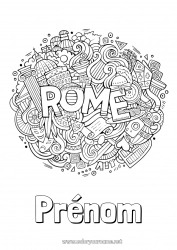 Coloriage gratuit Géographie Italie Rome Coloriages complexes Pays