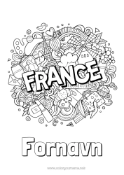 Fargeleggingssiden å tilpasse Geografi Frankrike Land 14. juli