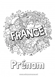 Coloriage à personnaliser Géographie France Pays 14 juillet