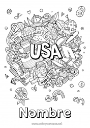 Dibujo libre Estados Unidos Geografía Dibujos complejos para colorear País Hamburguesa 4 de julio