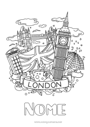Desenho grátis Geografia Londres Reino Unido País Capas de Caderno
