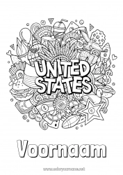 Gratis tekening VS Geografie Complex Kleurplaten Land 4 juli