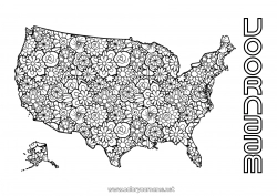 Gratis kleurplaat Bloemen Mandala VS Complex Kleurplaten Land