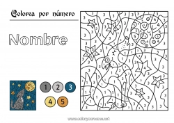 Colorear gratis Lobo Colorear por números Actividades para niños Animales del bosque